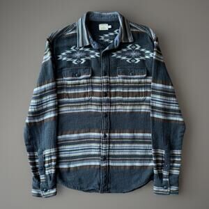 Faherty Doug Good Feather Canyon Shirt S Multicolor Argyle Flannel Western